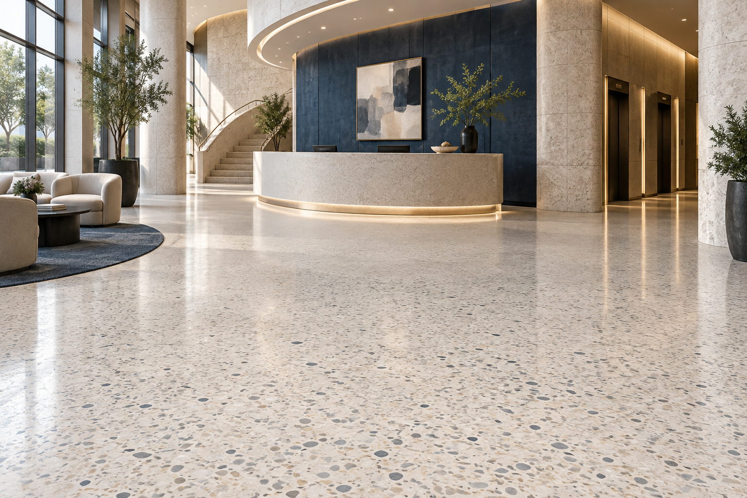 Contemporary terrazzo flooring